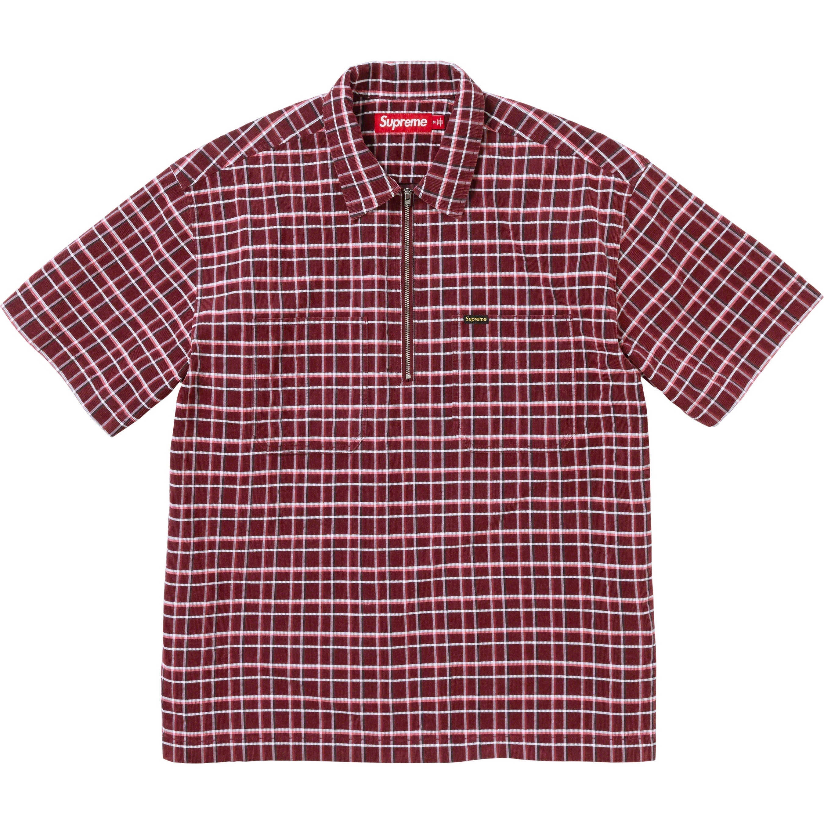 Plaid Corduroy Half Zip S/S Shirt view 4